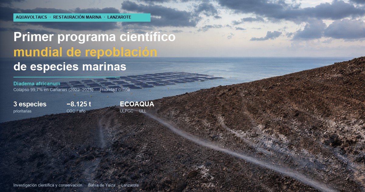 FV Playa Quemada — Solar flotante marino y repoblación de especies marinas, Lanzarote